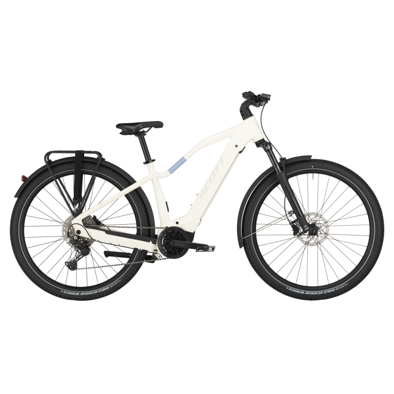 Scott Axis 40 2025, vélo de trekking électrique aluminium à batterie Bosch PowerTube, vue de profil