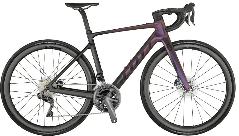 Scott Contessa Addict eRIDE 10 2021, vélo de route électrique en carbone, vue de profil