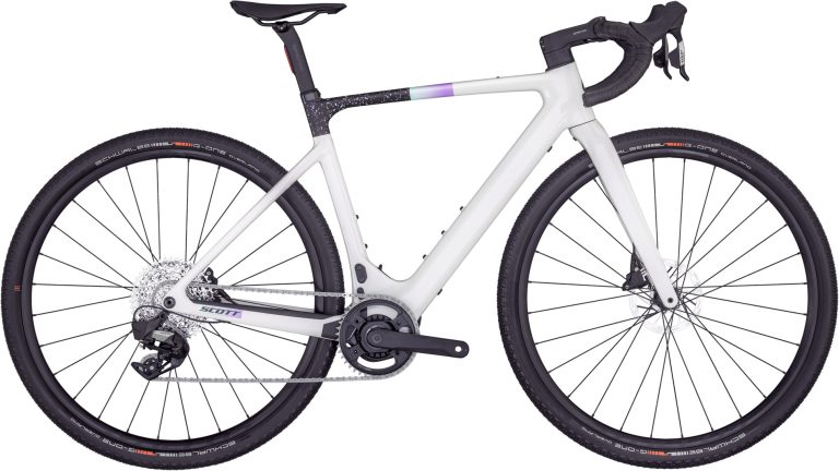 Scott Contessa Solace Gravel eRIDE 15 2024, gravel électrique carbone, vue de profil