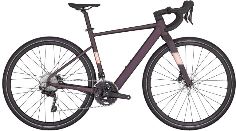 Scott Contessa Speedster Gravel eRIDE25 2024, gravel électrique aluminium, vue de profil