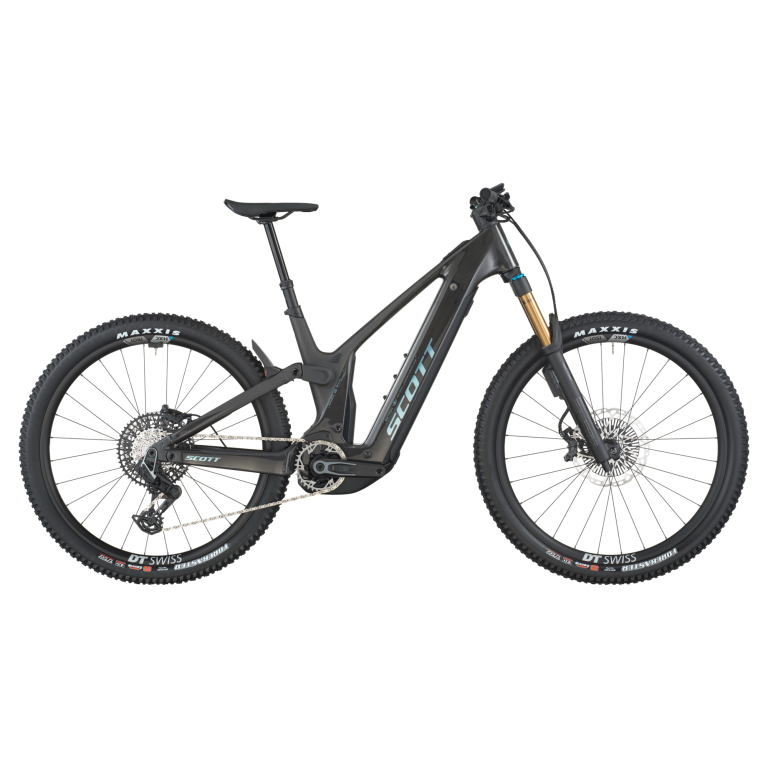 Scott Patron 900 Ultimate 2026, VTT électrique tout-suspendu carbone noir, vue de profil
