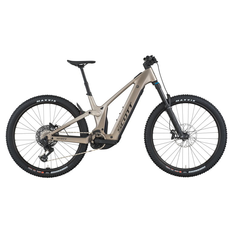 Scott Patron 910 2026, VTT électrique tout-suspendu gris météore, vue de profil