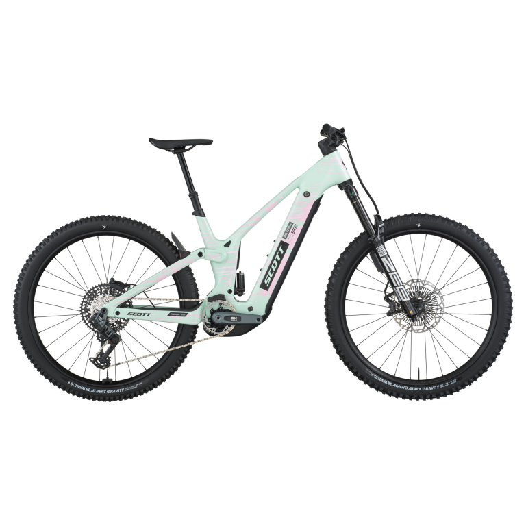 Scott Patron ST 900 2026, VTT électrique d’enduro carbone vert, vue de profil