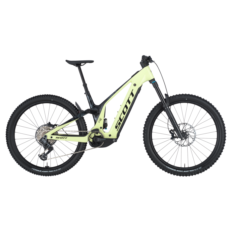 Scott Patron ST 900 RC 2025, VTT électrique d’enduro carbone vert, vue de profil