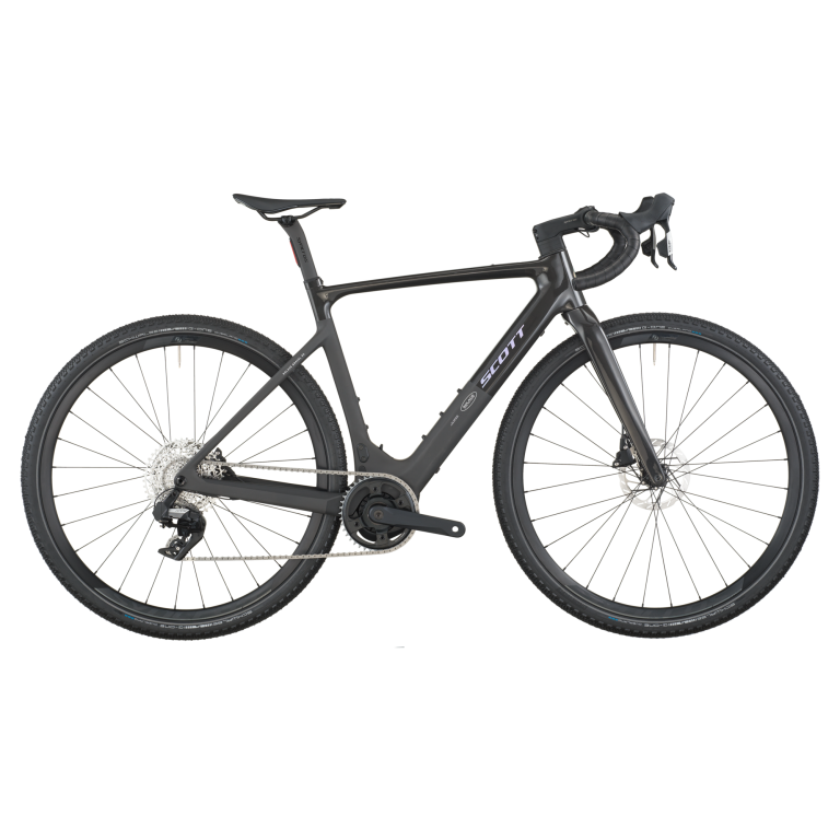 Scott Solace Gravel 30 EU 2026, gravel électrique carbone noir, vue de profil