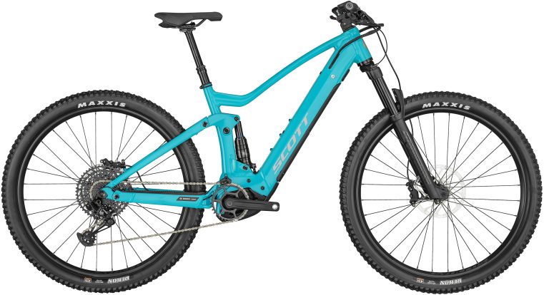 Scott Strike eRIDE 940, VTT électrique tout-suspendu à moteur Bosch et fourche Marzocchi Z2, vue de profil