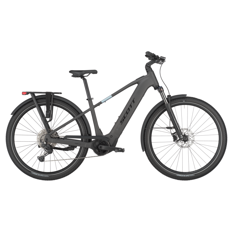 Scott Sub 30, vélo de ville électrique à moteur Bosch et fourche suspendue, vue de profil