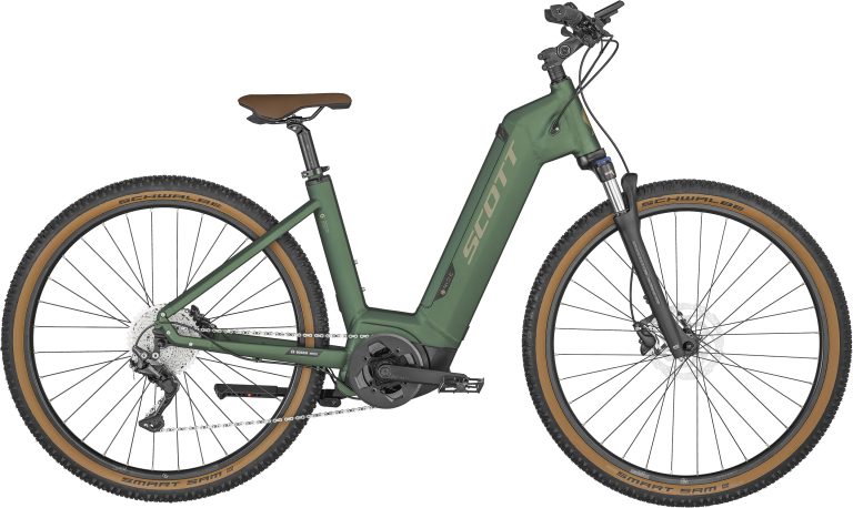 Scott Sub Cross eRIDE 10 Unisex 2024, vélo de trekking électrique à cintre relevé, vue de profil
