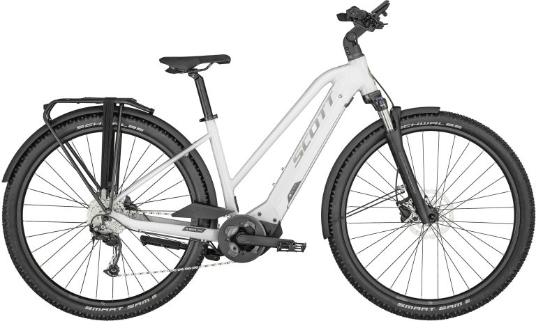 Scott Sub Cross eRIDE 20 Lady EQ 2024, vélo de trekking électrique équipé, vue de profil