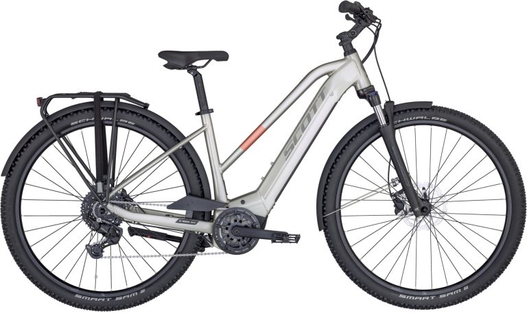 Scott Sub Cross eRIDE 30 Lady EQ, vélo de trekking électrique à moteur Bosch et fourche suspendue, vue de profil