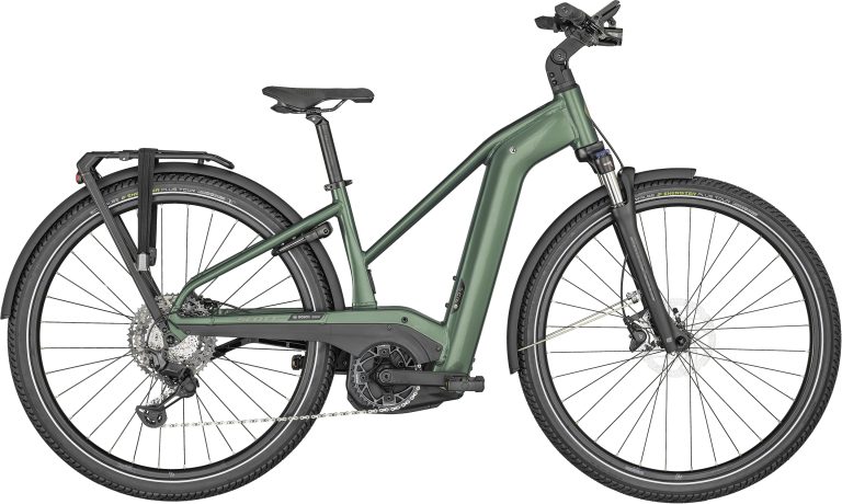 Scott Sub Sport eRIDE 10 Lady 2024, vélo de trekking électrique à batterie intégrée, vue de profil