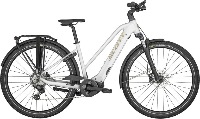 Scott Sub Sport eRIDE 20 Lady blanc 2024, vélo de trekking électrique Bosch, vue de profil