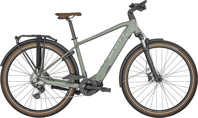 Scott Sub Sport eRIDE 20 Men vert 2024, vélo de trekking électrique à batterie intégrée, vue de profil