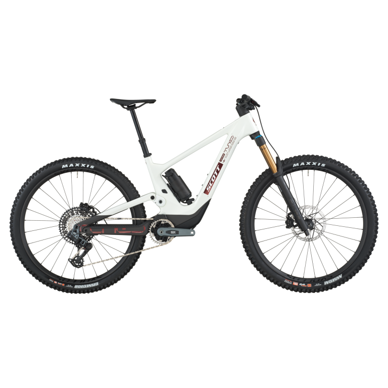 Scott Voltage 900 Tuned 2026, VTT électrique tout-suspendu carbone, vue de profil