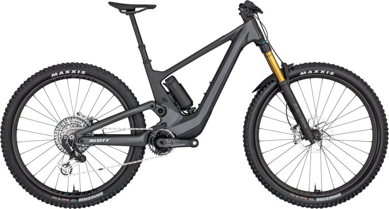 Scott Voltage eRIDE 900 SL 2024, VTT électrique tout-suspendu carbone, vue de profil