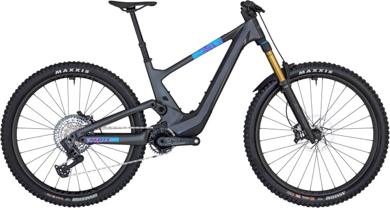 Scott Voltage eRIDE 900 Tuned 2024, VTT électrique tout-suspendu carbone, vue de profil