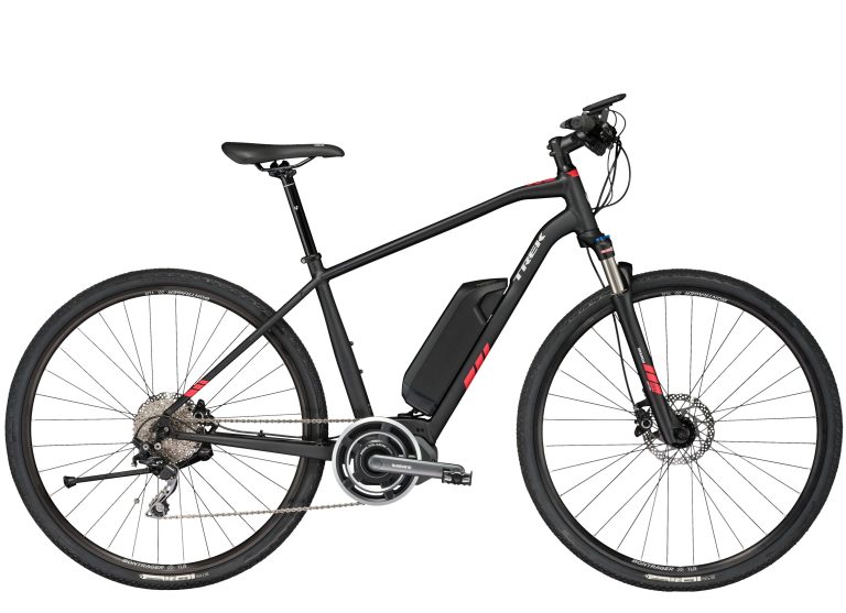 Trek Dual Sport+ EU 2018, vélo de trekking électrique Shimano STEPS, vue de profil