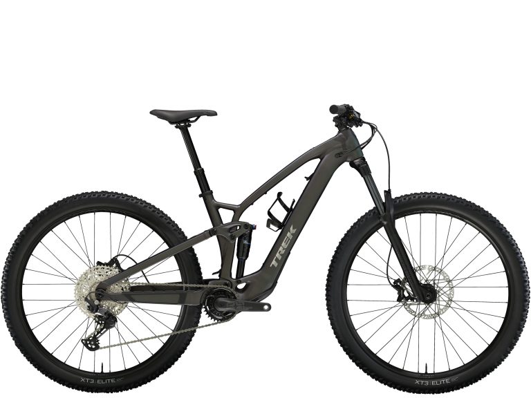 Trek Fuel EXe 5 2025, VTT électrique tout-suspendu aluminium, vue de profil
