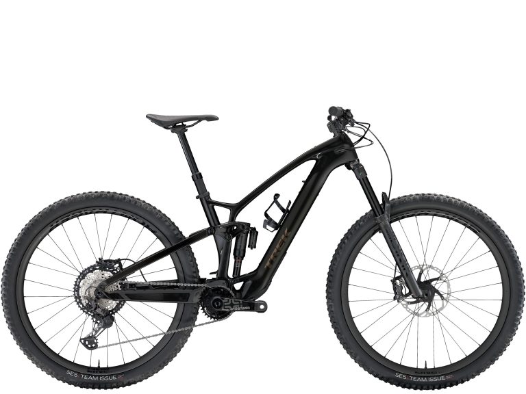 Trek Fuel EXe 9.8 2025, VTT électrique tout-suspendu carbone, vue de profil
