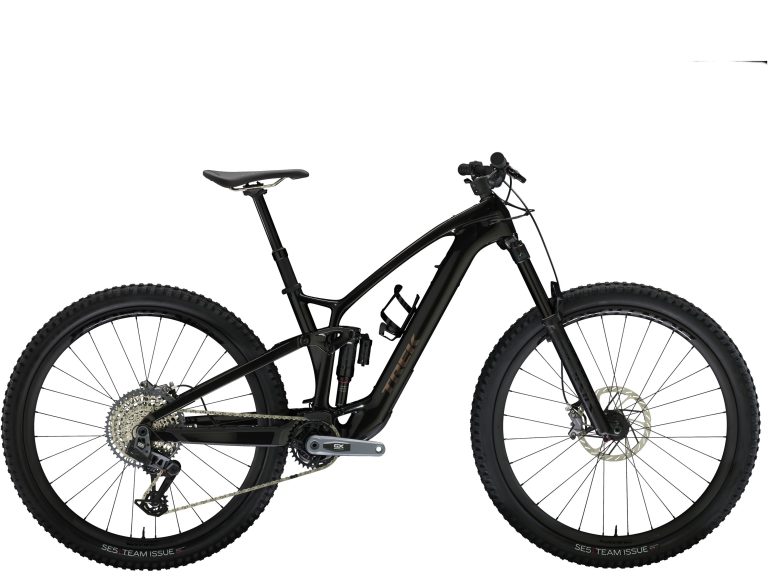 Trek Fuel EXe 9.8 GX AXS T-Type 2024, VTT électrique tout-suspendu carbone, vue de profil