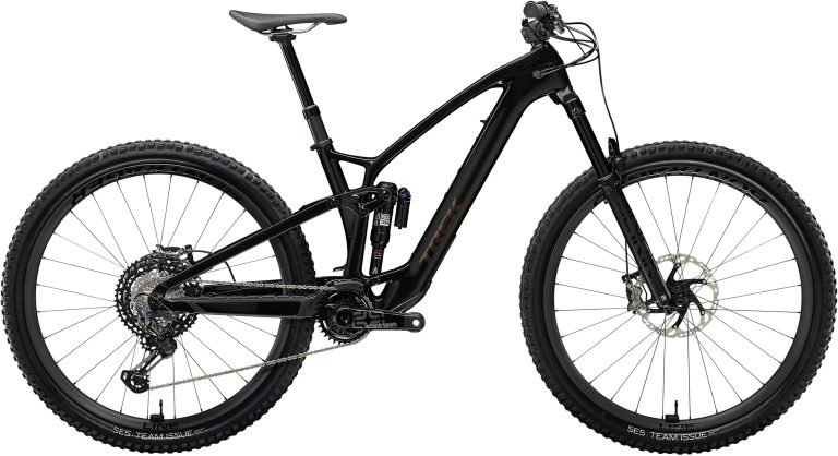 Trek Fuel EXe 9.9 XTR 2024, VTT électrique tout-suspendu carbone, vue de profil