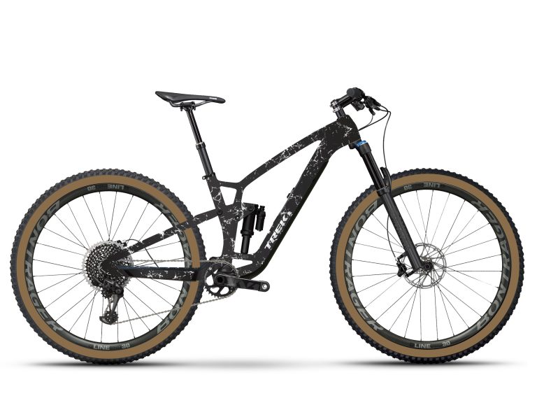 Trek Fuel EXe 9.9 XX AXS T-Type 2025, VTT électrique tout-suspendu carbone, vue de profil