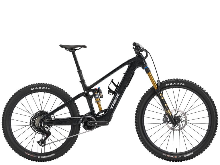 Trek Fuel+ MX 9.8 Eagle 90, VTT électrique carbone à roues mixtes 29 et 27,5 pouces, vue de profil