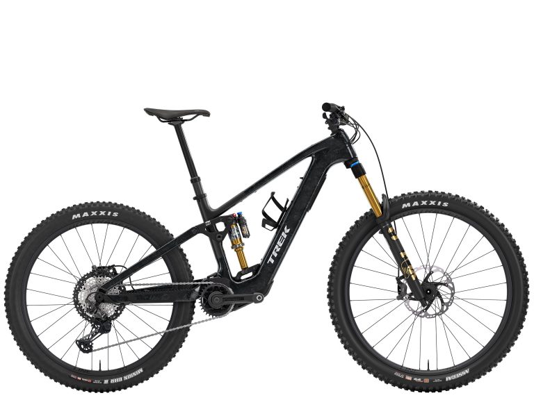 Trek Fuel+ MX 9.8 XT, VTT électrique carbone à roues mixtes et groupe Shimano XT, vue de profil