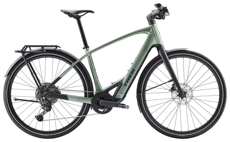 Trek FX+ 7 SO 2027, vélo de ville à assistance électrique à cintre plat, vue de profil