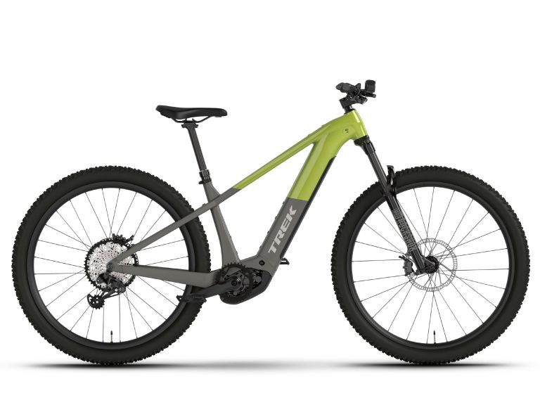 Trek Powerfly+ 4 5e génération 2025, VTT électrique semi-rigide à moteur Bosch, vue de profil