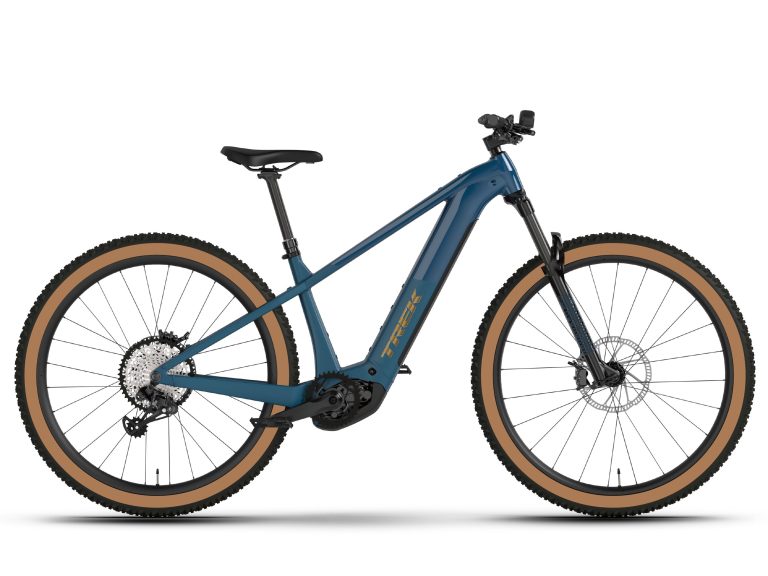 Trek Powerfly+ 6 5e génération 2025, VTT électrique semi-rigide à batterie 800 Wh, vue de profil