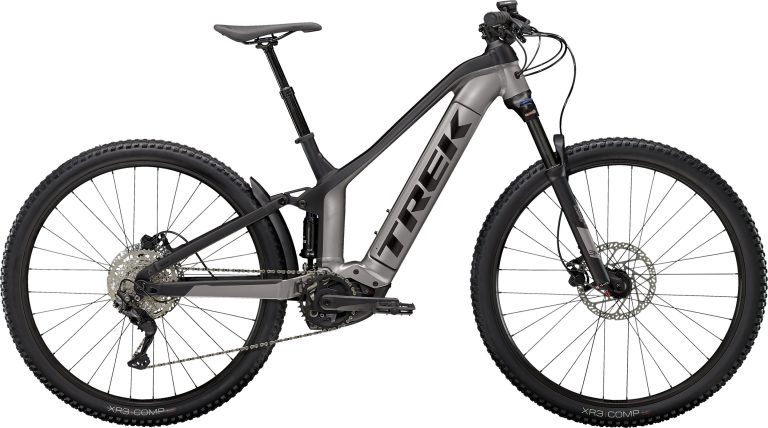Trek Powerfly FS 4 500W 2022, VTT électrique tout-suspendu aluminium, vue de profil