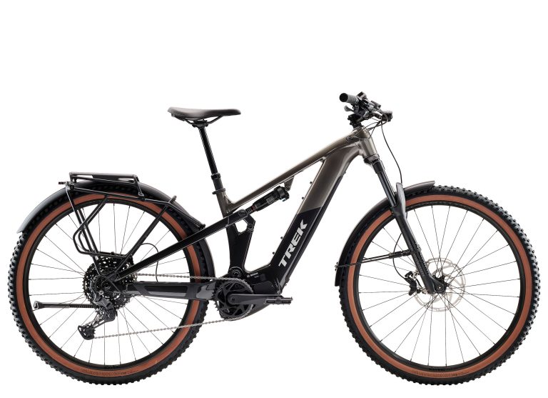 Trek Powerfly FS+ 4 800Wh Equipped 2026, VTT électrique tout suspendu, vue de profil