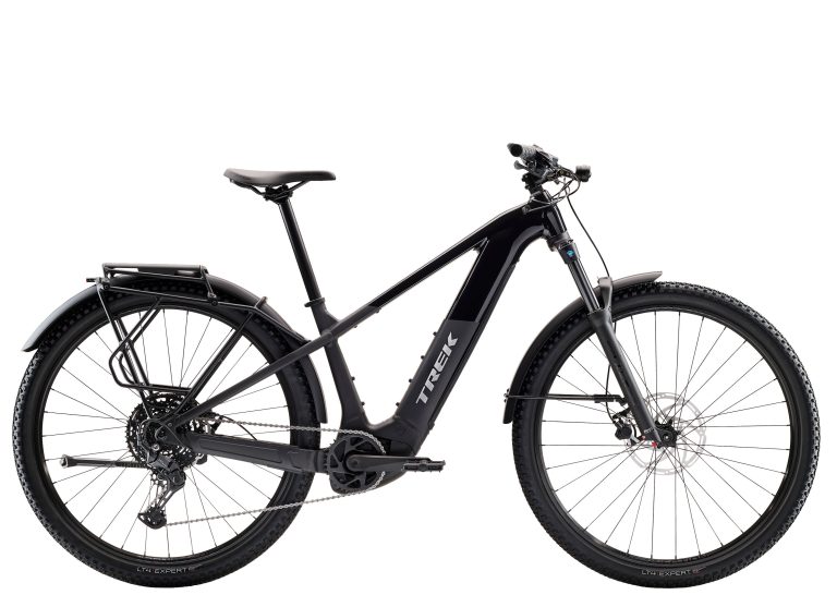 Trek Powerfly FS+ 4 Equipped 800 Wh cinquième génération 2026, VTT électrique aluminium, vue de profil