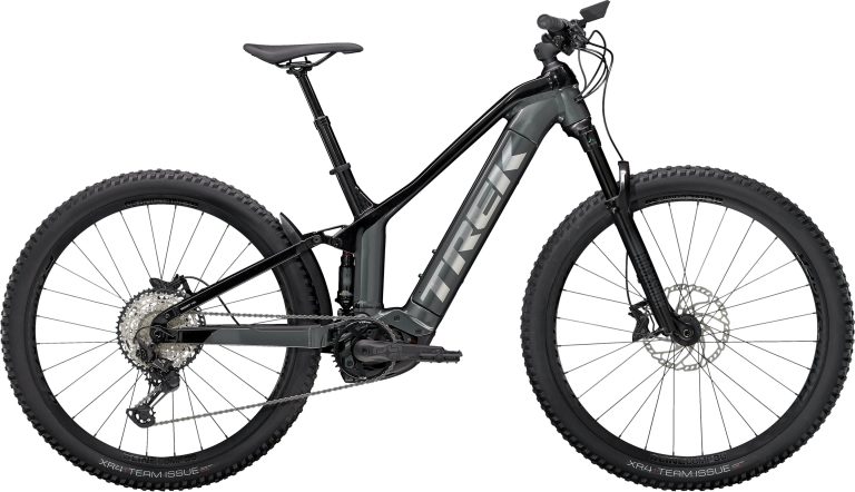 Trek Powerfly FS 7 EU 2022, VTT électrique tout-suspendu aluminium à moteur Bosch, vue de profil