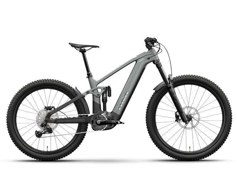 Trek Rail+ 5 5e génération 2025, VTT électrique d’enduro à cadre aluminium, vue de profil