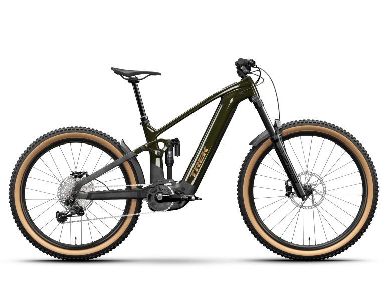 Trek Rail+ 8 5e génération 2025, VTT électrique enduro aluminium à fourche ZEB, vue de profil