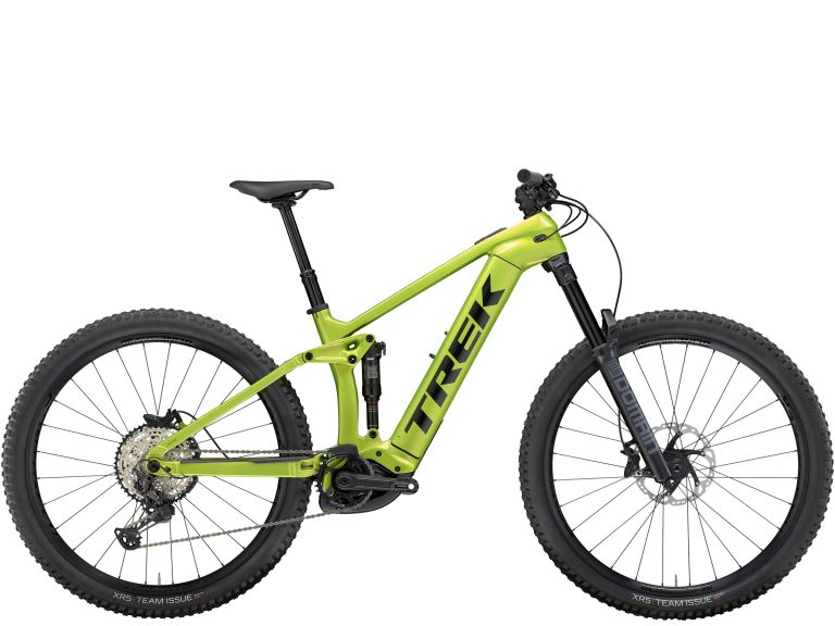Trek Rail 9.7 Gen 4 2024, VTT électrique tout-suspendu à cadre carbone, vue de profil