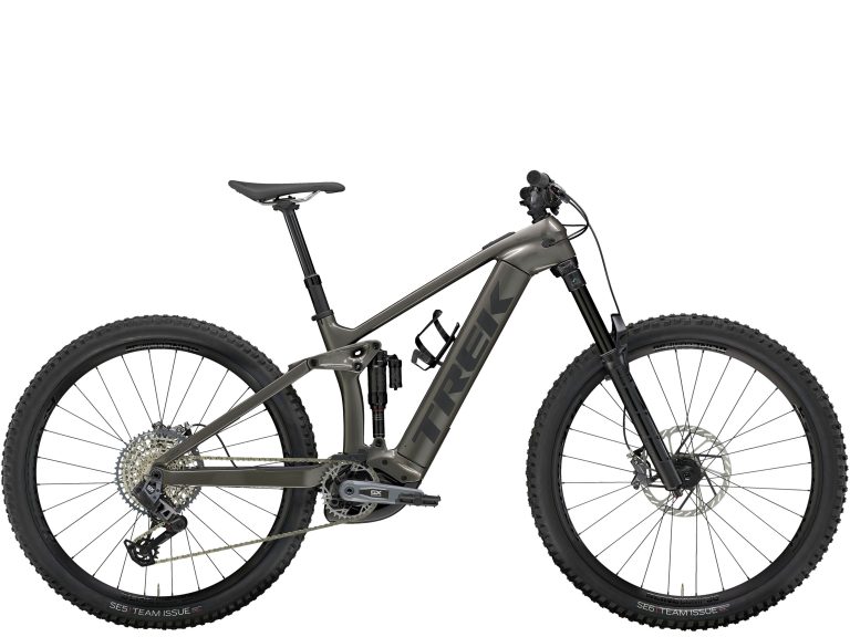 Trek Rail 9.8 GX AXS T-Type Gen 4 2024, VTT électrique tout-suspendu carbone, vue de profil
