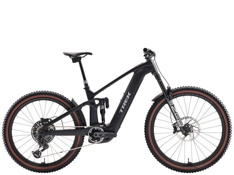 Trek Rail+ 9.9 X0 AXS T-Type 2026, VTT électrique carbone tout suspendu, vue de profil
