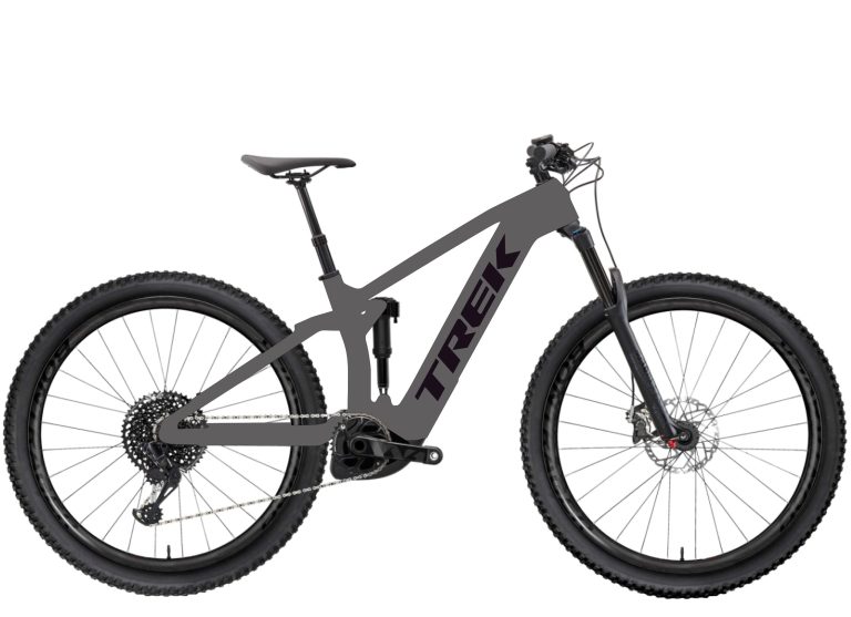 Trek Rail 9.9 X0 AXS T-Type Gen 4 2024, VTT électrique tout-suspendu carbone, vue de profil