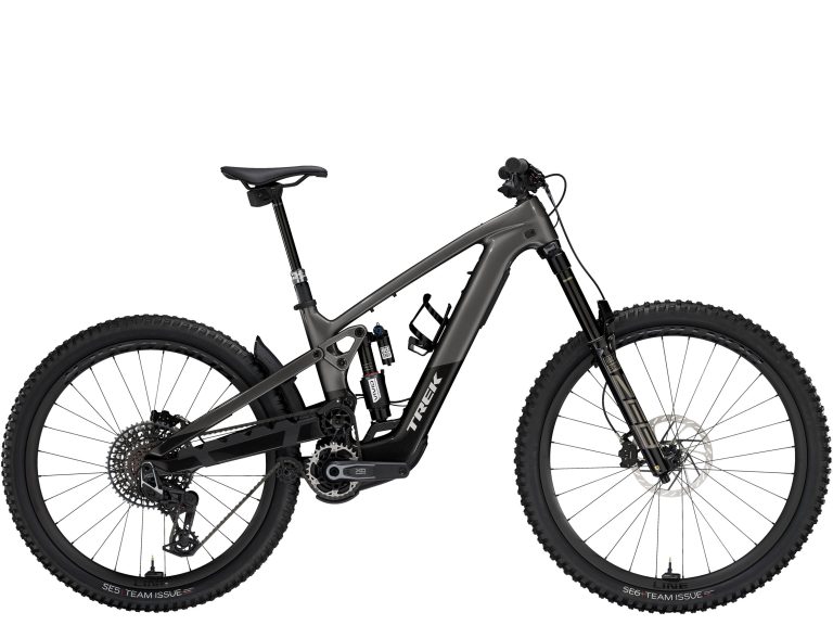 Trek Slash 9.9 X0 AXS T-Type 2025, VTT tout-suspendu carbone à assistance, vue de profil
