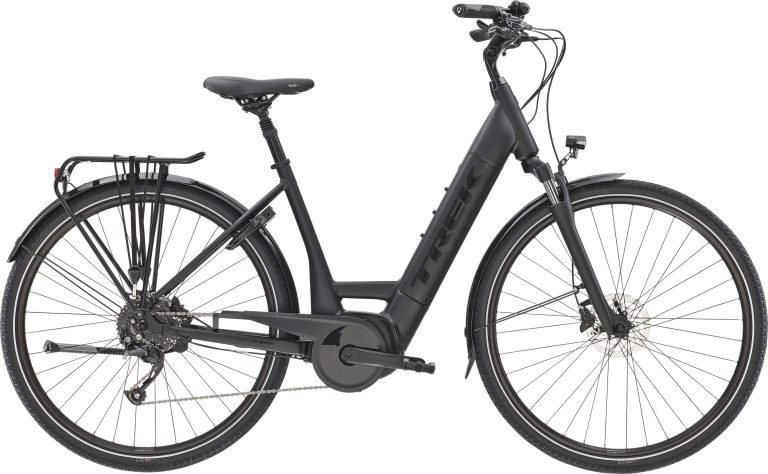 Trek Verve+ 3 2022, vélo de ville électrique à cadre bas et fourche suspendue