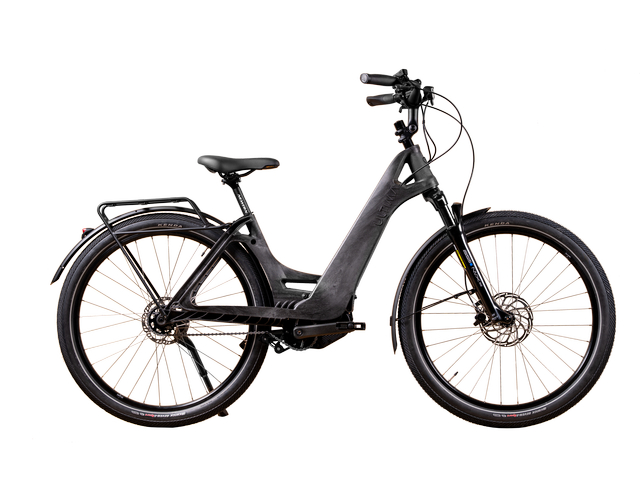 Ultima Multipath City Access, vélo de ville électrique à cadre carbone recyclé, vue de profil