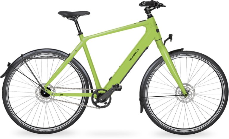 Velo de Ville 6TY 2024, vélo de trekking électrique à cadre Diamant, vue de profil
