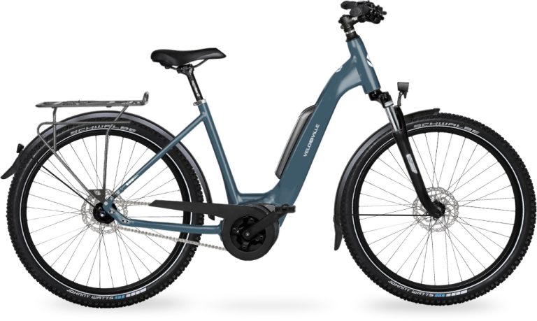 Velo de Ville SEB 200 CLASSIC 2024, vélo de trekking électrique à cadre Wave, vue de profil