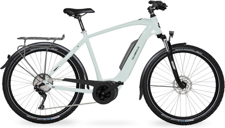 Velo de Ville SEB 400 CLASSIC 2024, vélo de trekking électrique à cadre Diamant, vue de profil