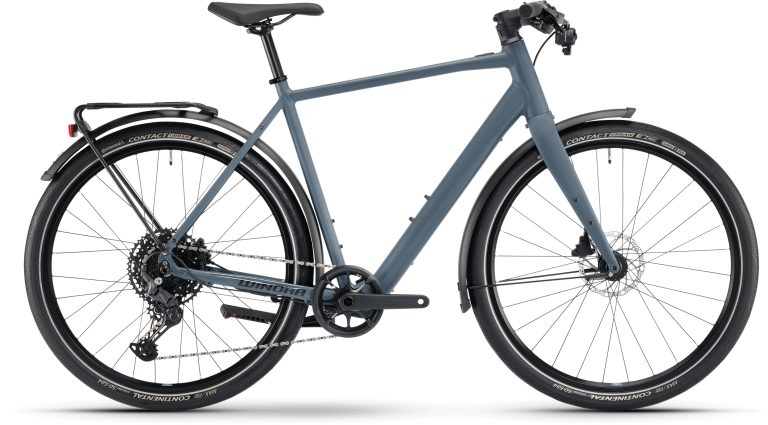Winora E-Flitzer High 2024 slate mat, vélo urbain électrique à cadre haut, vue de profil