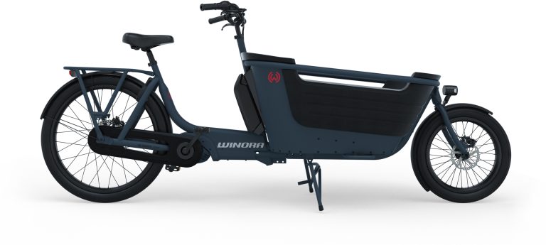 Winora F.U.B. 2W Low navy matt 2025, vélo de transport électrique à cadre acier bas, vue de profil
