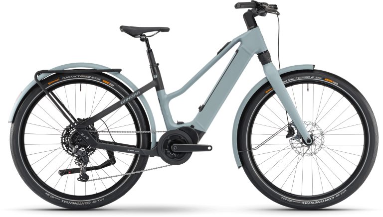 Winora iRide Pure X10 2024, vélo de ville électrique noir mat, vue de profil